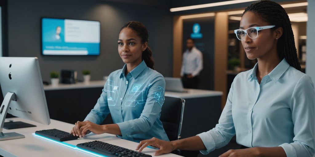 AI receptionist helping a professional