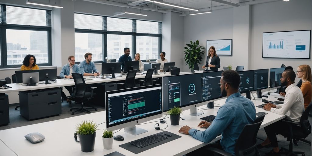 Team using AI tools for customer support