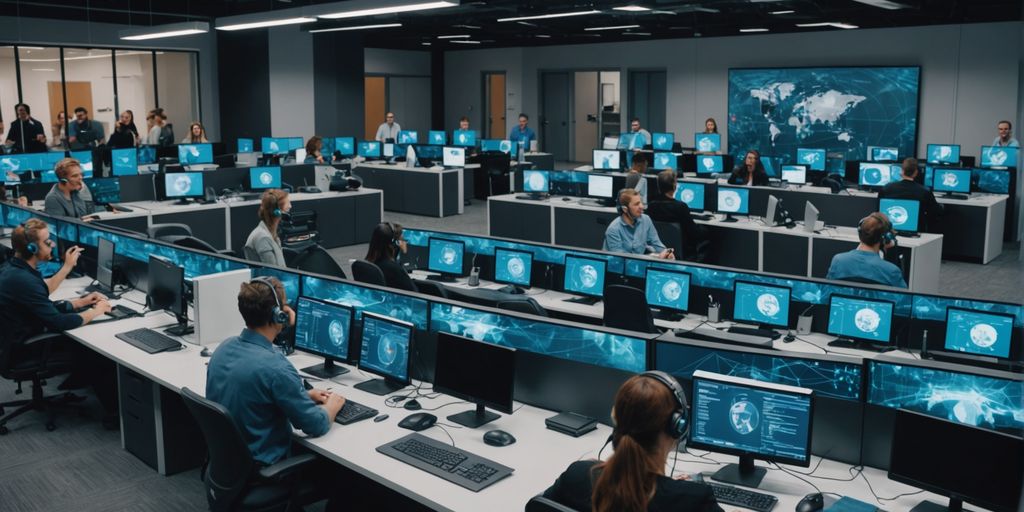 AI holograms assisting customers in a call center