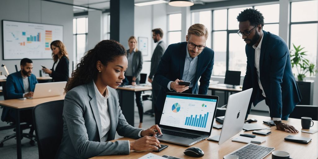 Team working on AI phone management solutions.