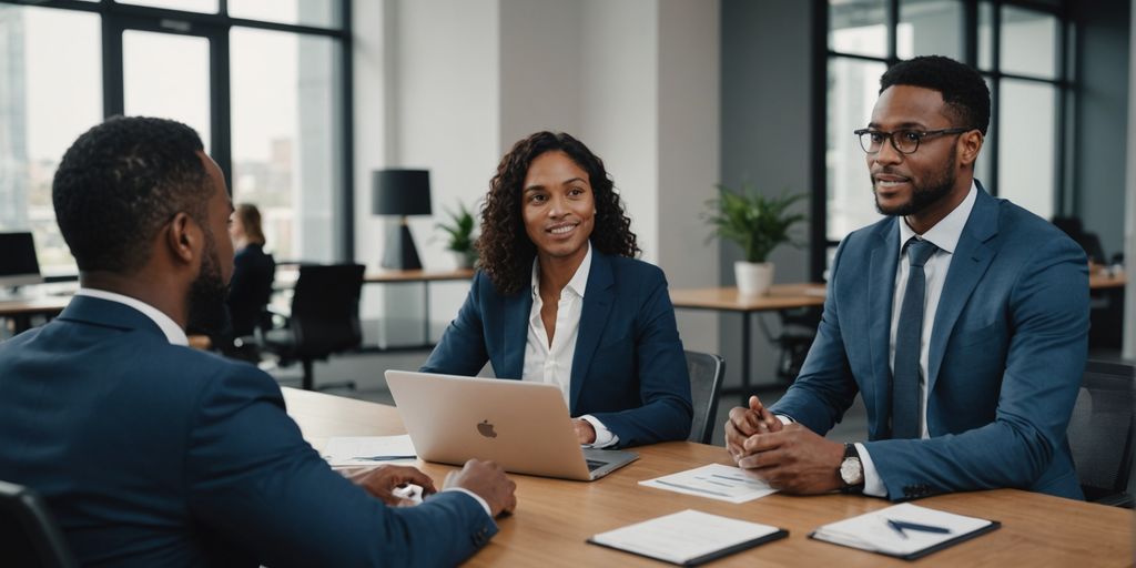 Business meeting on AI customer service