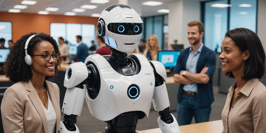 AI robot helping customers