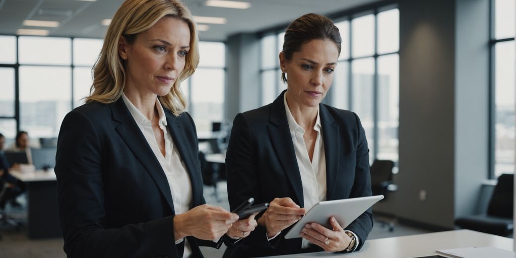 Businesswoman presenting data to colleagues in office.