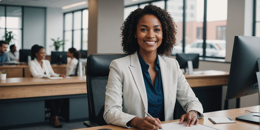 AI receptionist at modern desk