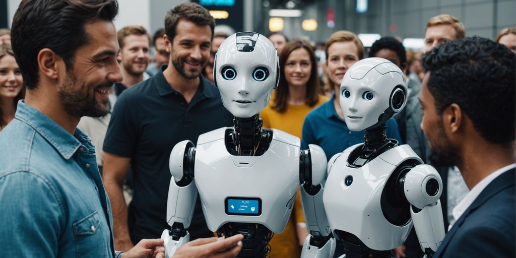Robot interacting with diverse group of people