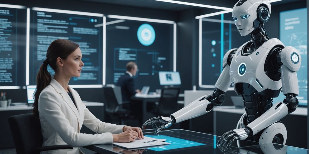 Robot receptionist with holographic schedules