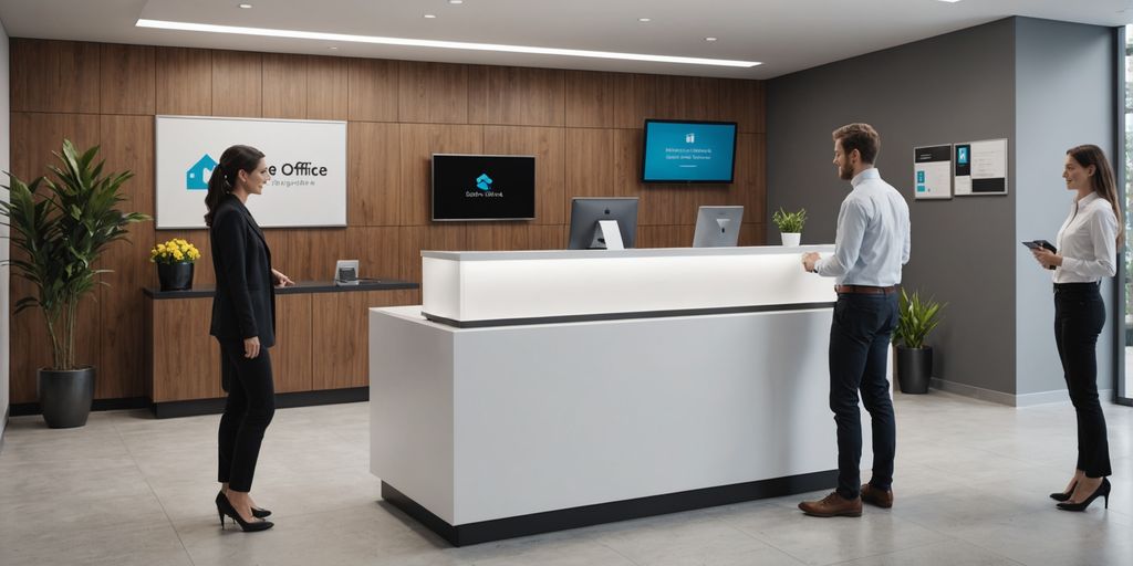 AI receptionist in modern office