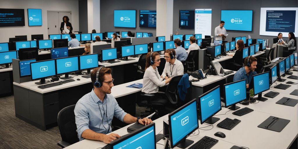 AI virtual assistants in a busy customer service center