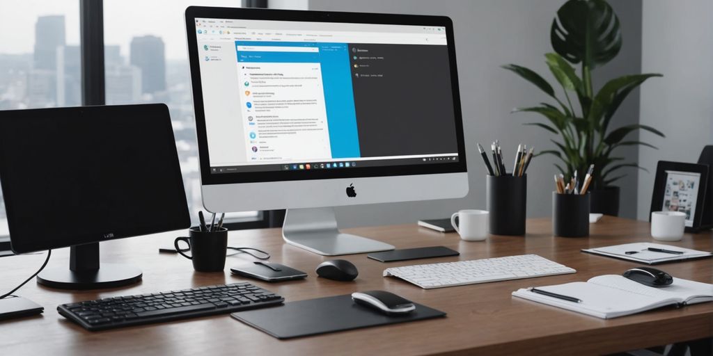 AI assistant on desk in modern office