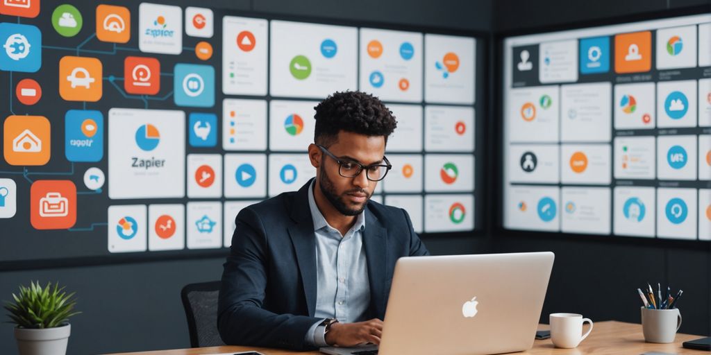 Professional using Zapier for call handling services