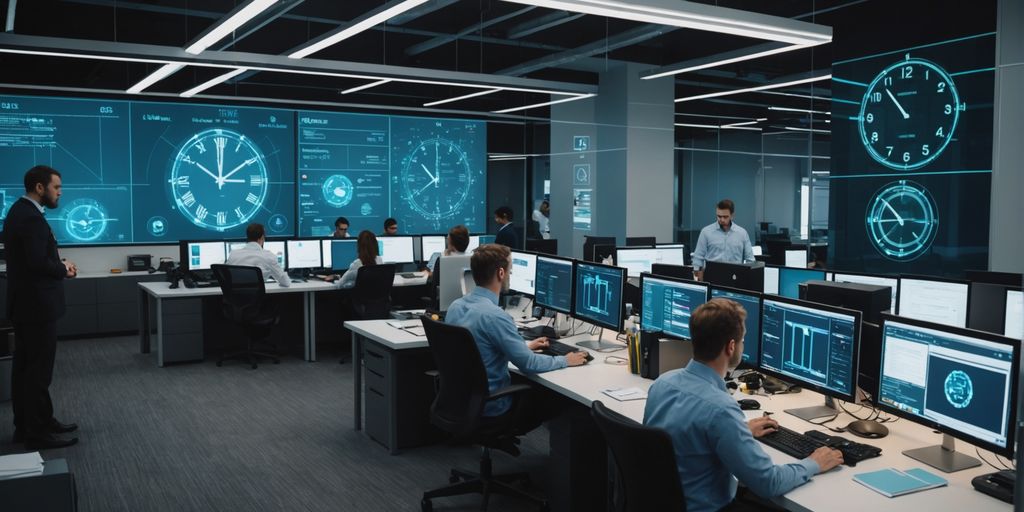 Office with AI managing schedules