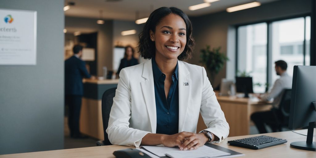 AI receptionist assisting a client