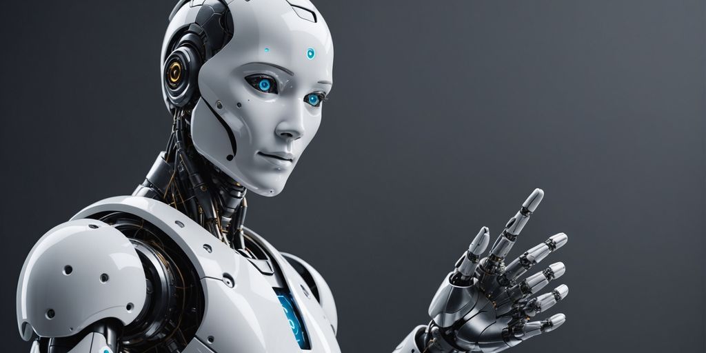 Robot extending hand to human