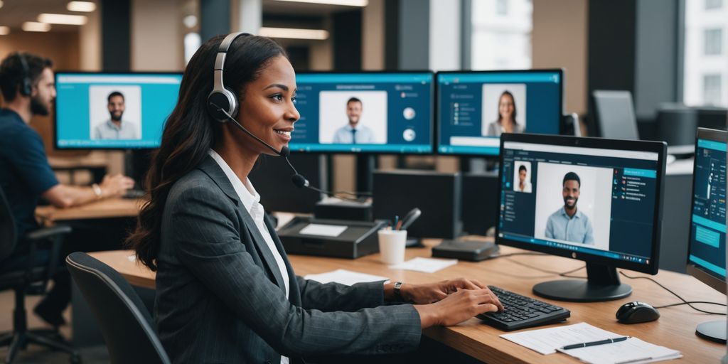AI receptionist managing multiple calls