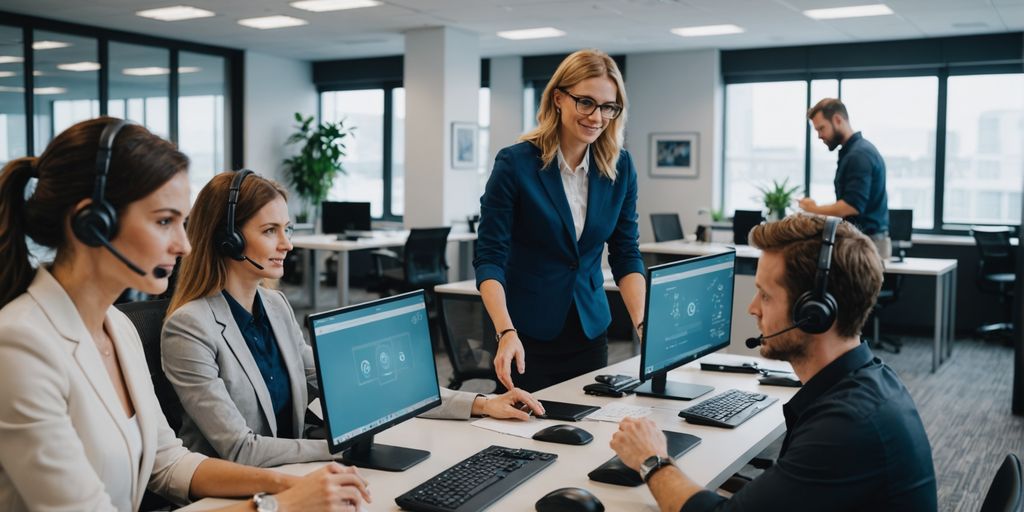 Customer service team using AI tools