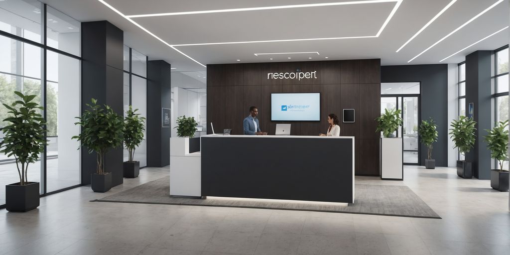 AI receptionist in modern office