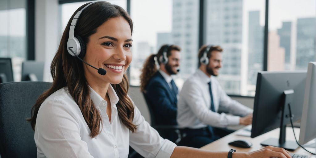 Virtual receptionist assisting a client