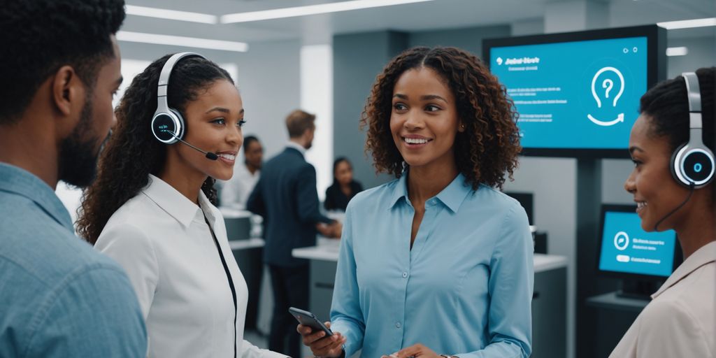 AI voice assistant helping customers