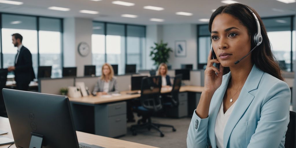 AI receptionist managing crisis in modern office