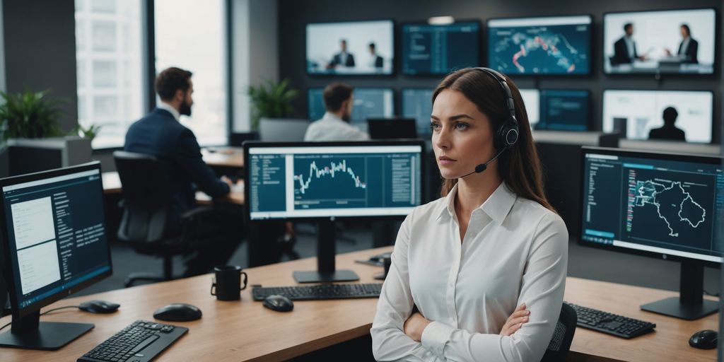 AI receptionist managing crises in a modern office