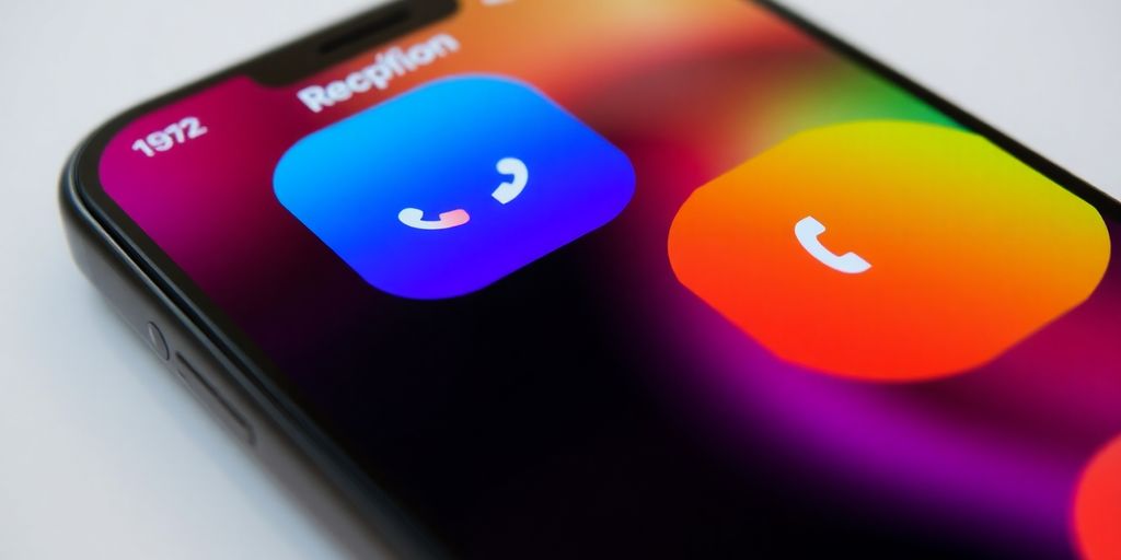 Smartphone with split-screen call reception designs.