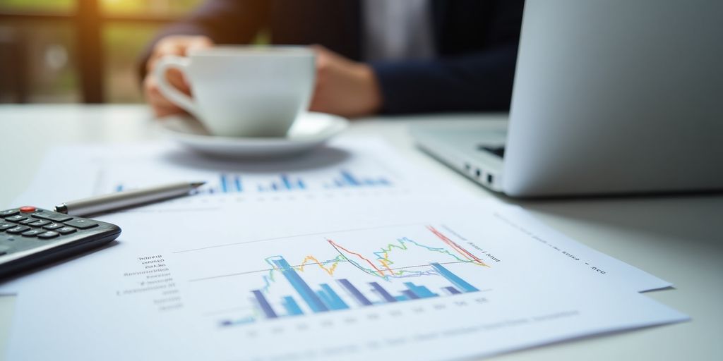 Insurance agent's desk with renewal paperwork and laptop.