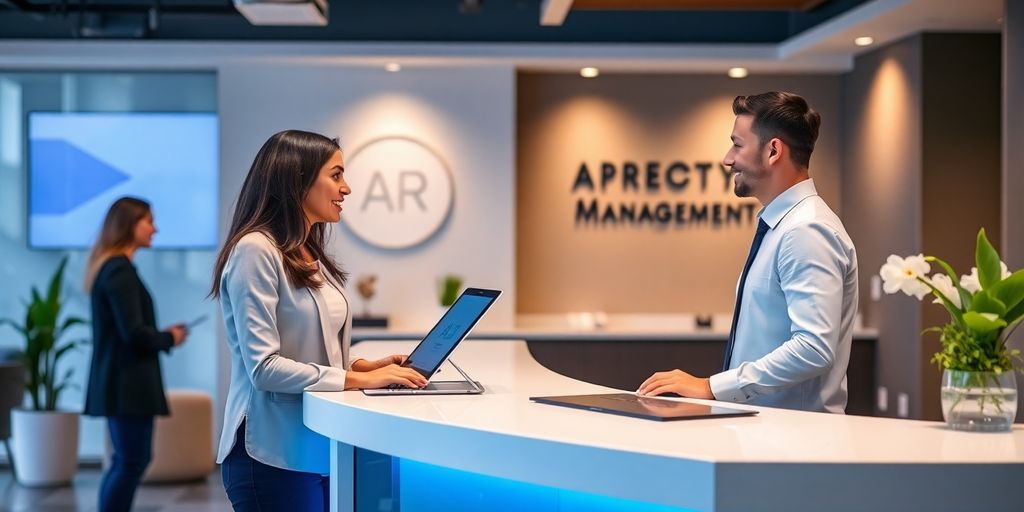 AI receptionist at a property management office.