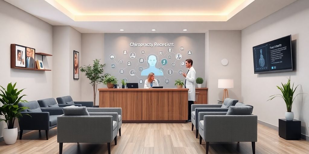 AI receptionist in a chiropractic clinic setting.