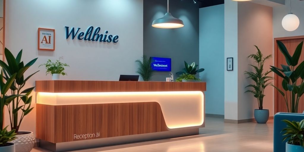 AI receptionist in a modern wellness center