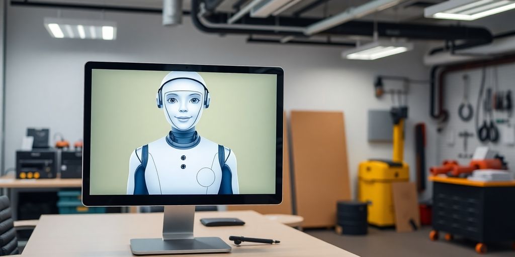 Digital AI receptionist in an electrical contractor's office.