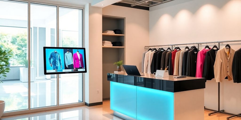 Modern AI receptionist in a dry cleaning setting.