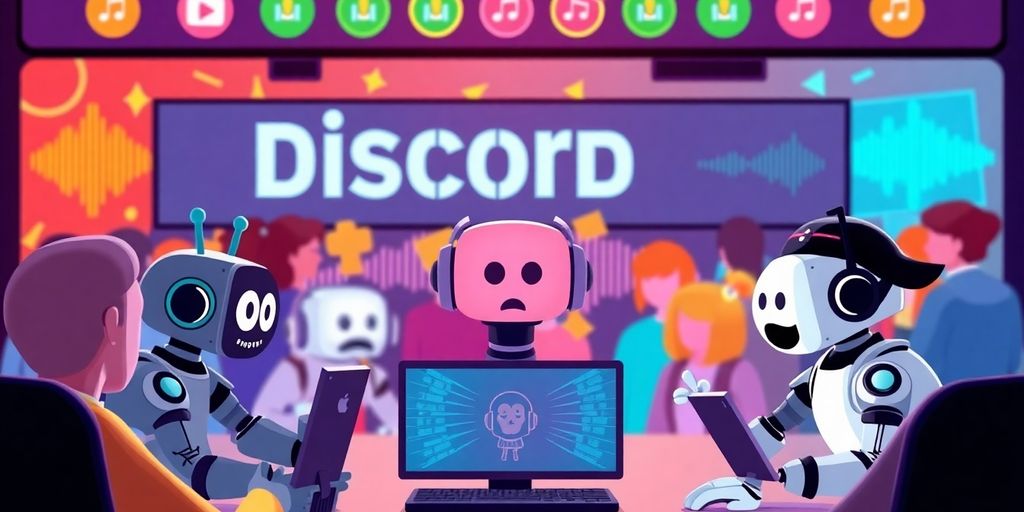 Colorful Discord server with animated AI voice bots.