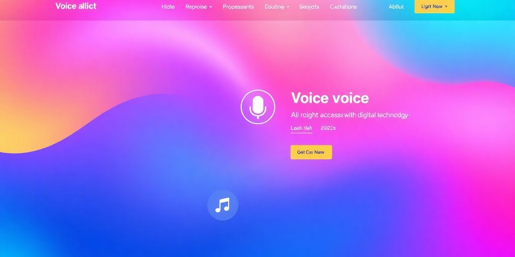 Modern website interface with AI voice features and design.