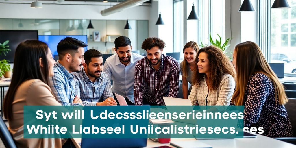 Local entrepreneurs collaborating in a modern workspace.