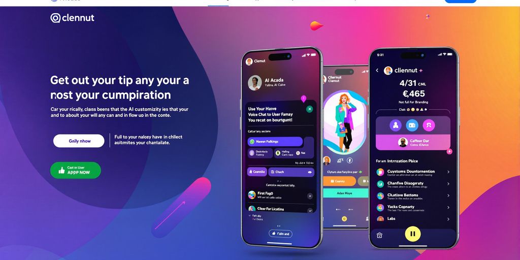 Modern AI voice chat app interface with customization features.