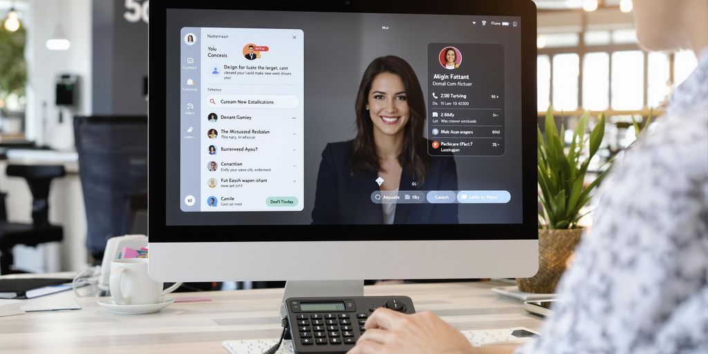 A person using AI technology for phone answering.