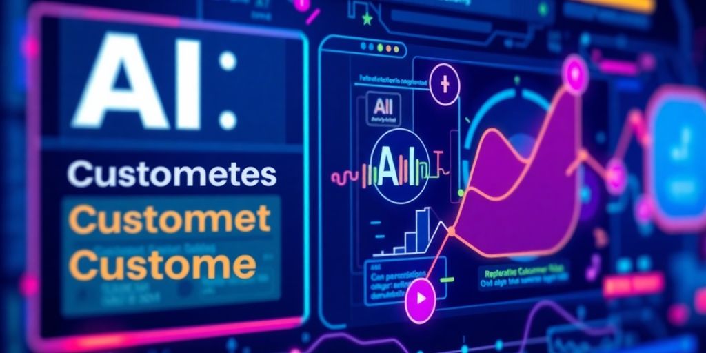 AI analyzing customer data for churn prediction.