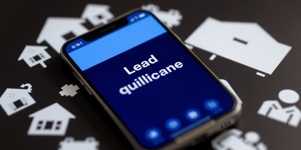 Smartphone with lead qualification app for insurance agencies.