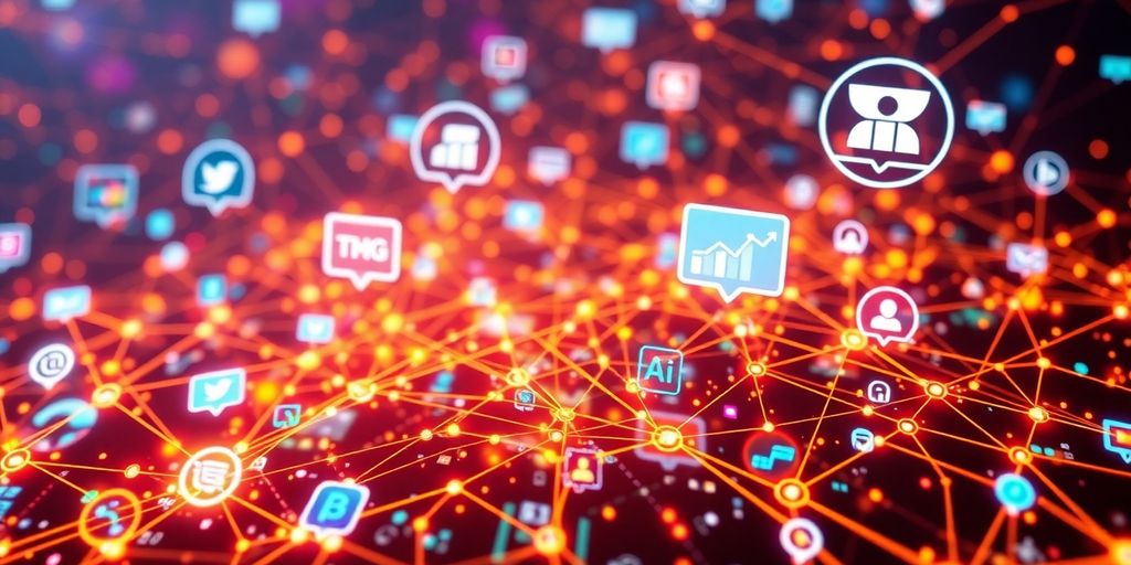 Colorful digital channels illustrating marketing automation concepts.