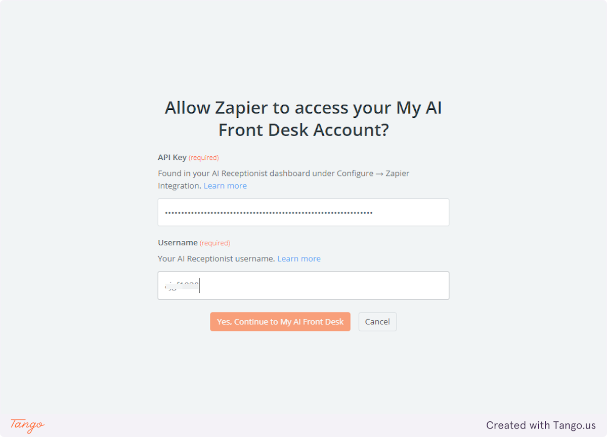 Fill in the information