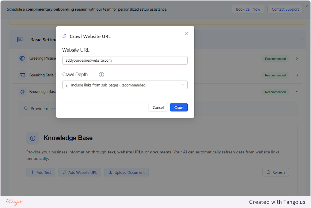 Add your website link