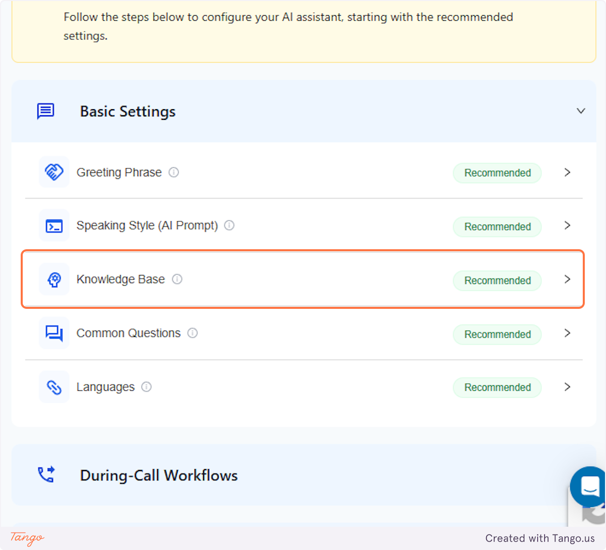 Click on Knowledge Base