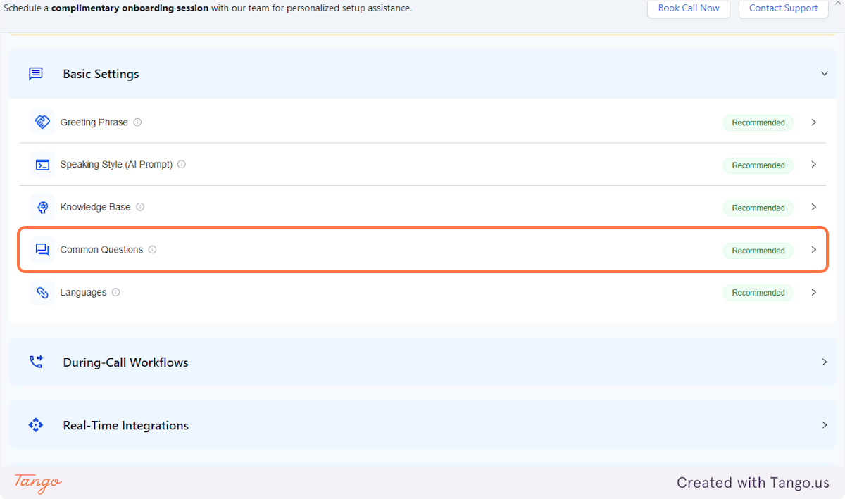 Click on Common Questions  