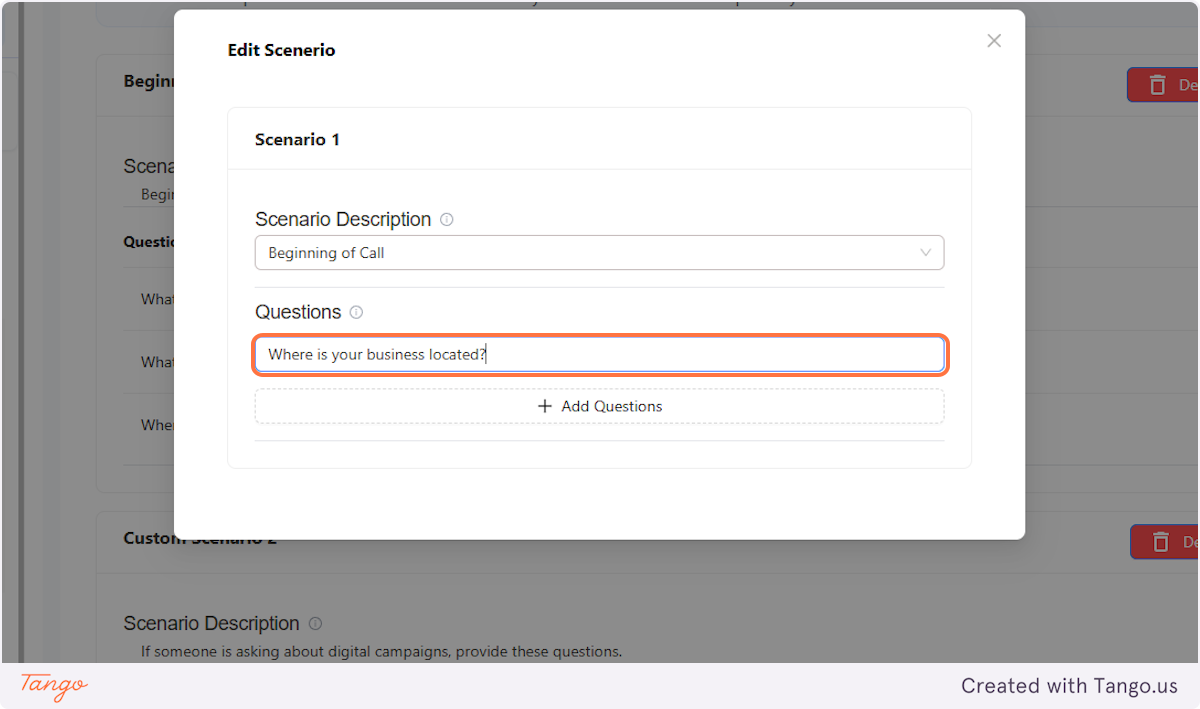 Beginning of the call