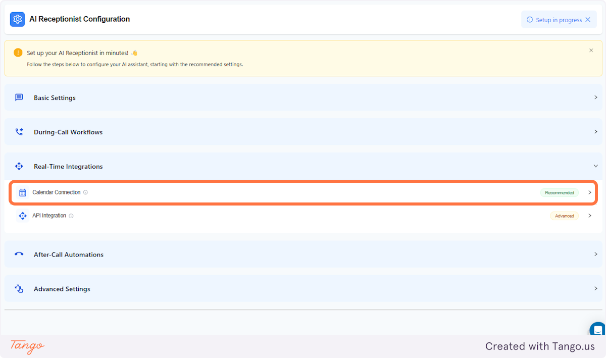 Click on Real-Time Integrations