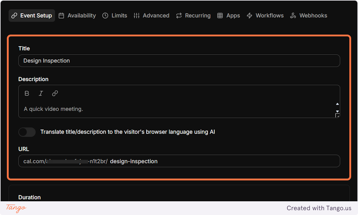 Write a title for the event