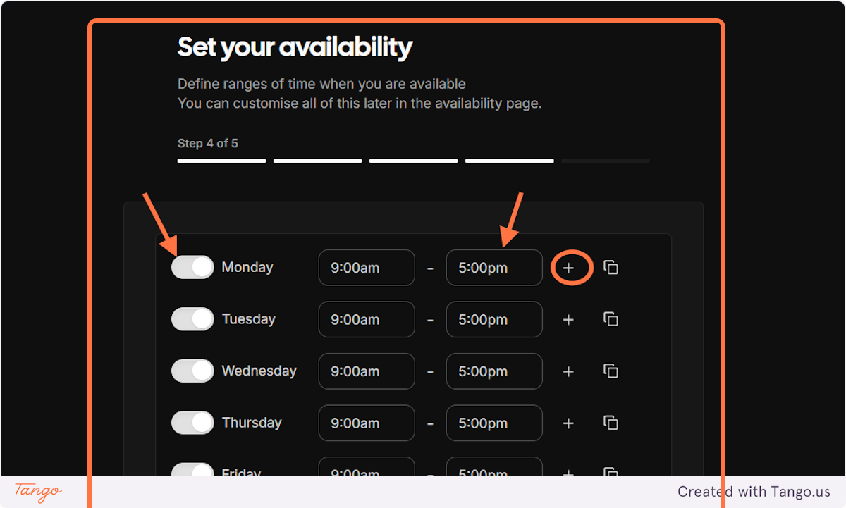Click on Set your availability