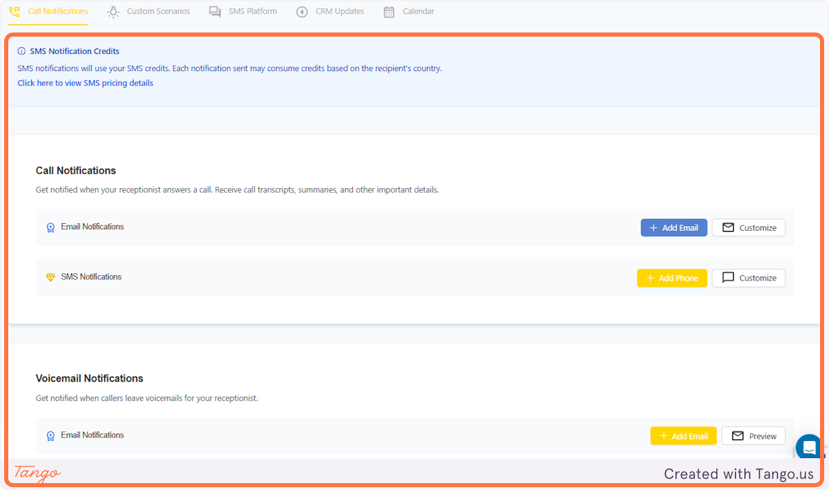 Click on Call Notifications