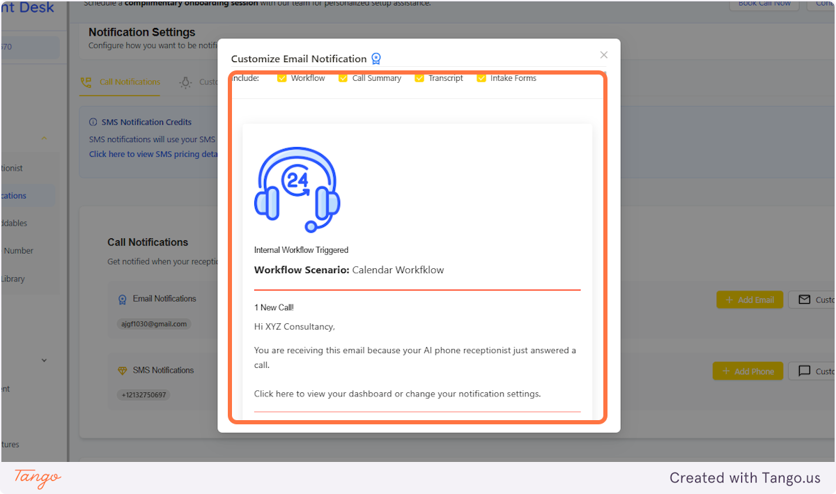 Call Notifications | Edit by unchecking