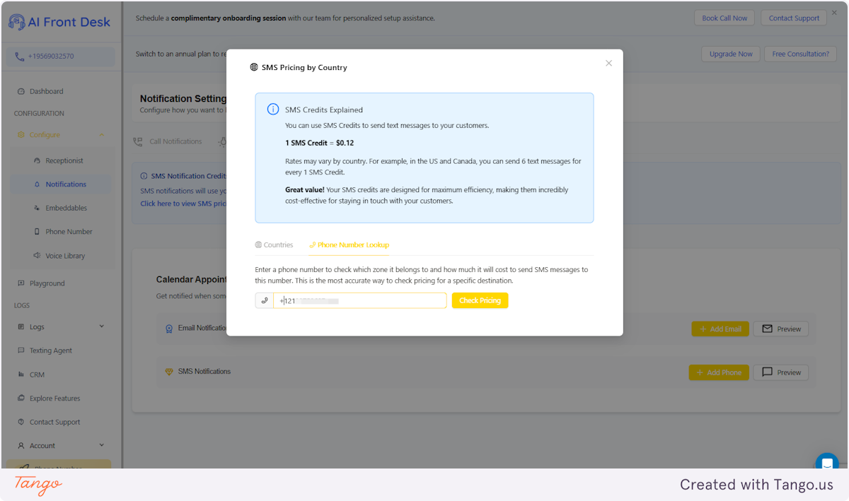 Add the phone number